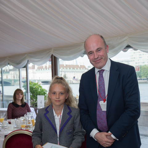Isabella Hurley (left) receiving her award from United Learning CEO Jon Coles