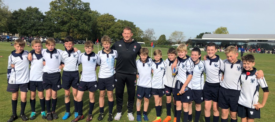 Bedford Prep U12 Rugby Team with Dylan Hartley