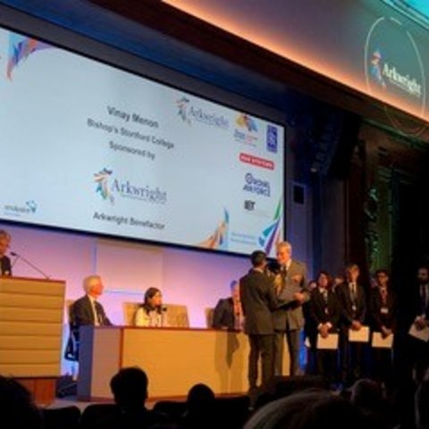Vinay recieving his award