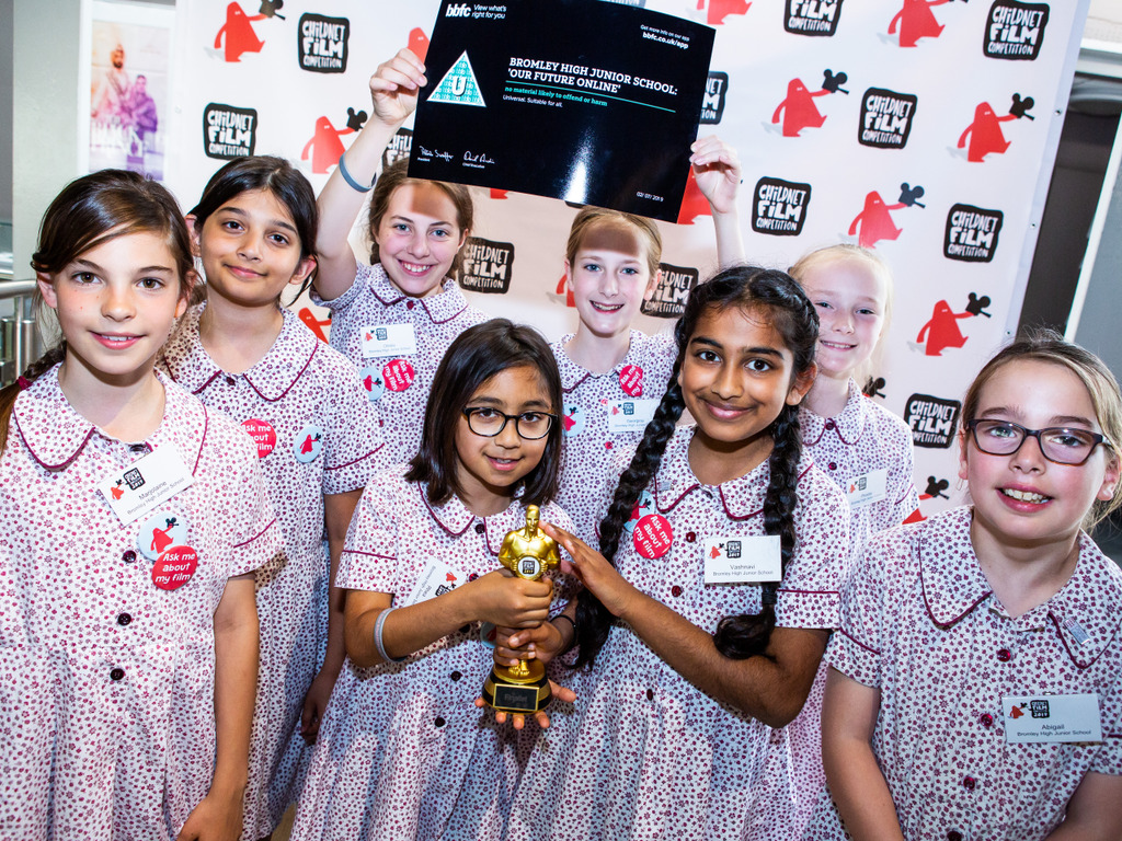 Finalists from Bromley High Junior School with their trophy