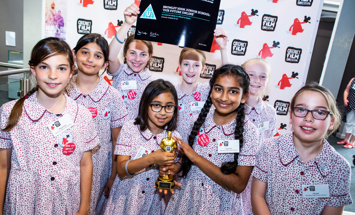 Finalists from Bromley High Junior School with their trophy