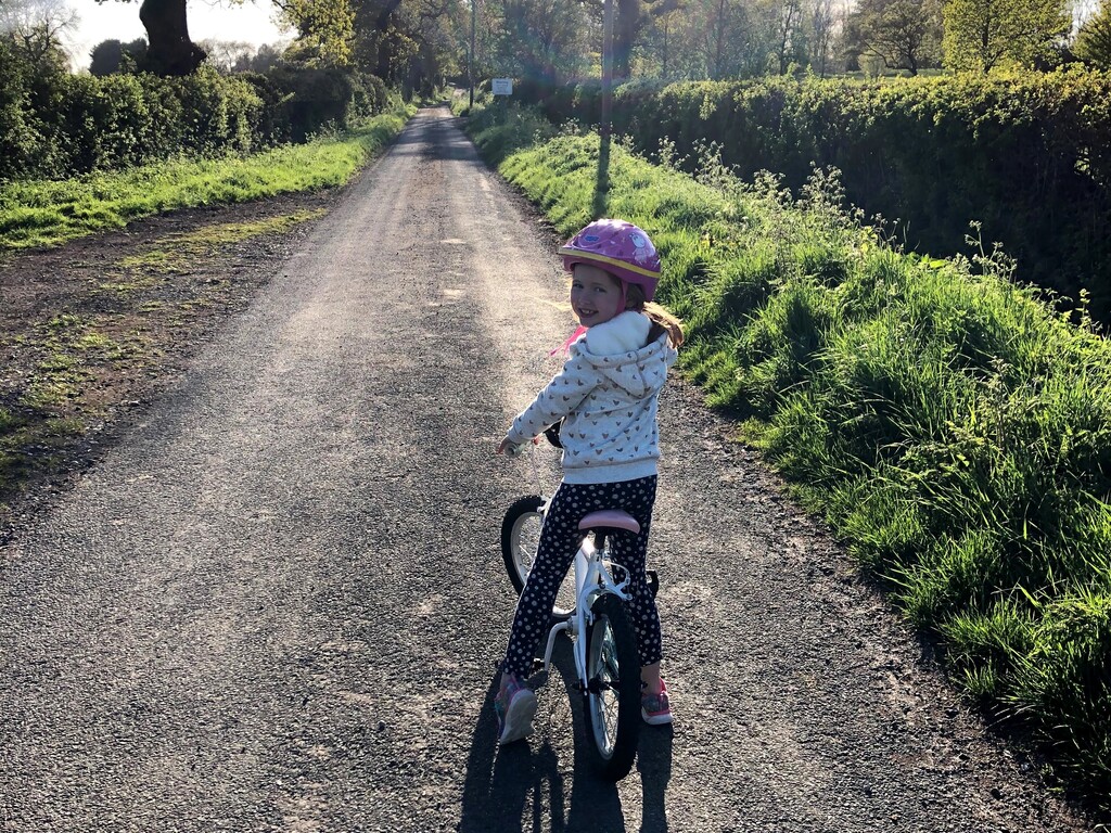 Clara Y1 riding bike without stabilisers (1)