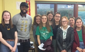 Karl Nova with Sixth Form students at BSG