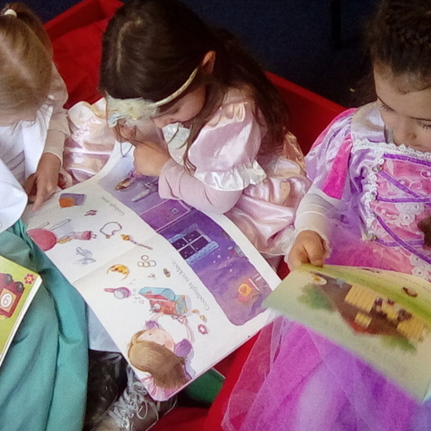 Reception children enjoyed 15 minutes of quiet reading