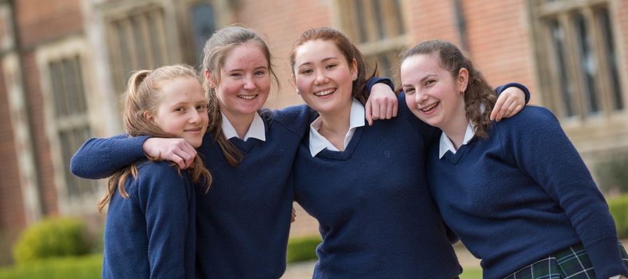 Girls at Benenden School celebrate their GCSEs