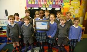 Esme with her class at Hazlegrove Prep School