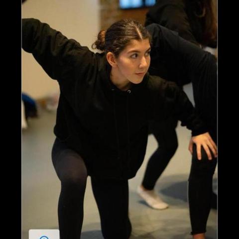 Rheia rehearsing with Company Jinks