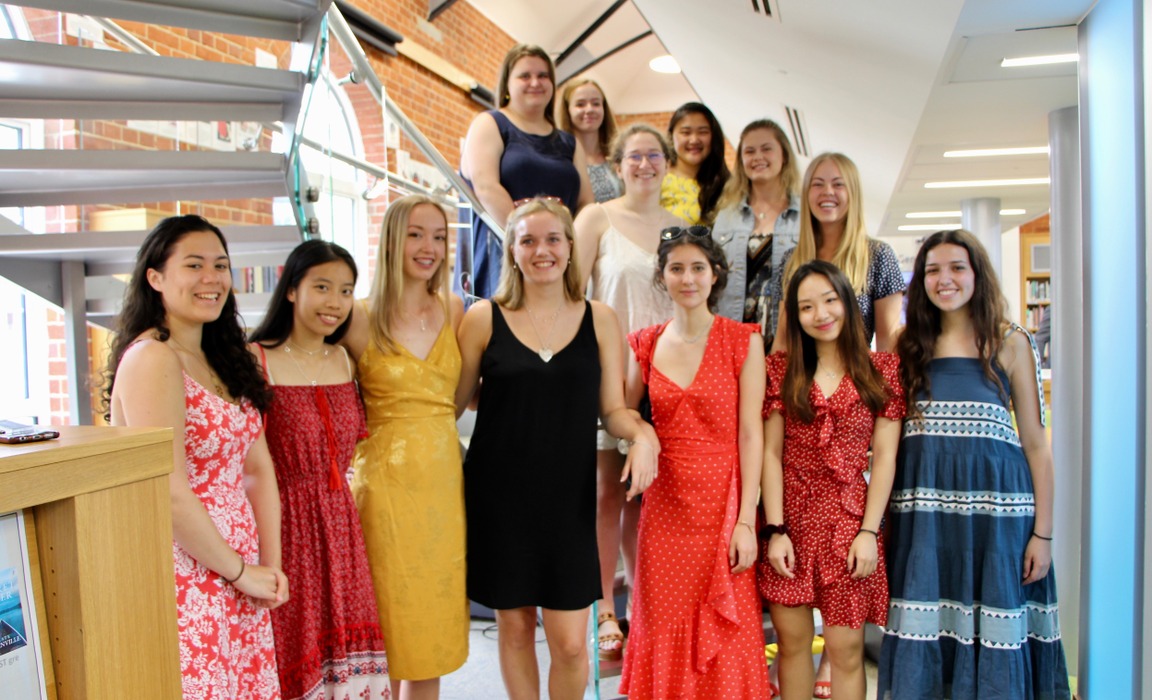 Some of the happy girls collecting their IB results
