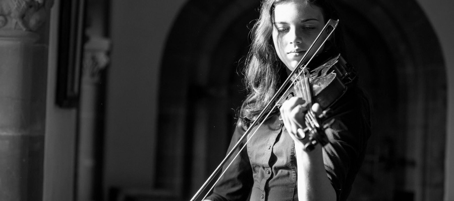 Livi van Warmelo of Hereford Cathedral School plays violin recital at Hoarwithy Italian Church