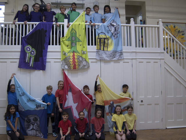 New House flags with designers and House Captains - Hornsby House