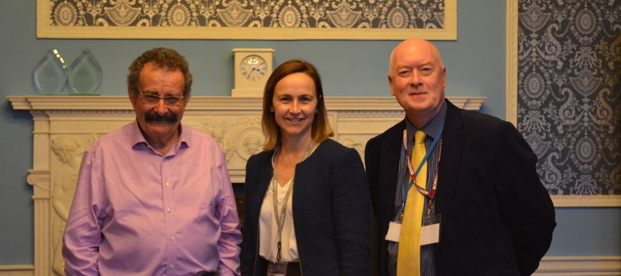 Lord Professor Robert Winston with Head, Oona Carlin and Chair of Governors, Dr Simon Letman