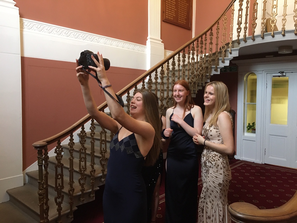Sixth Form Kilgrasaton pupils trying on 'preloved' dresses for the Ball (5) 11.3