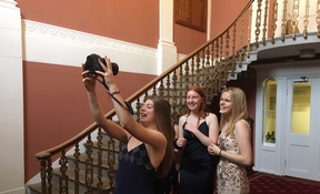 Sixth Form Kilgrasaton pupils trying on 'preloved' dresses for the Ball (5) 11.3