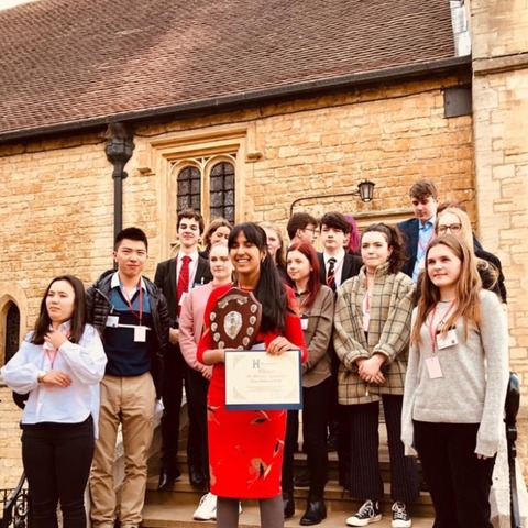 Shivanii celebrating with her fellow-contestants after her victory at WIndsor Castle