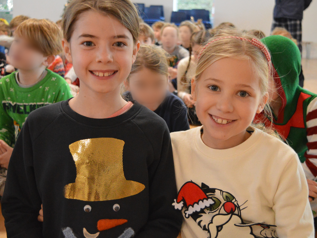 Charity event organisers Freya and Scarlet enjoying their film night