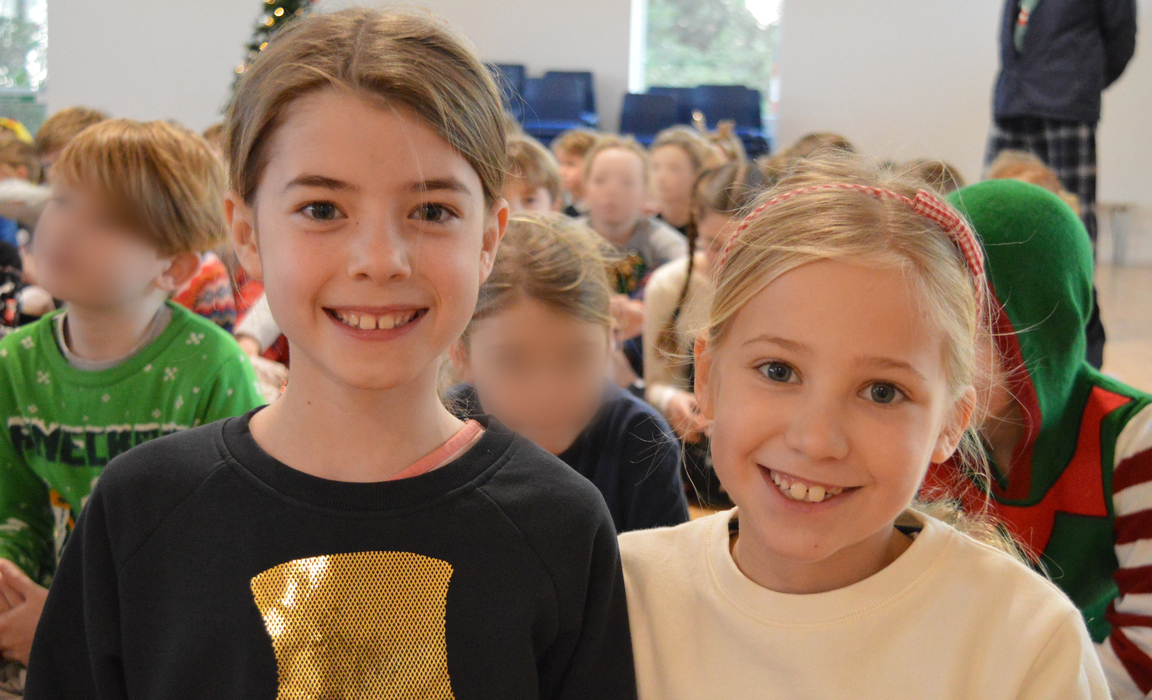 Charity event organisers Freya and Scarlet enjoying their film night