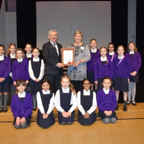 Receiving Certificate of Appreciation from the Royal British Legion