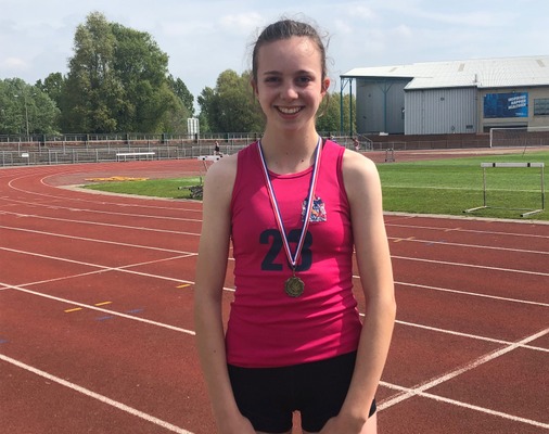 Olivia Harwood with her gold medal.