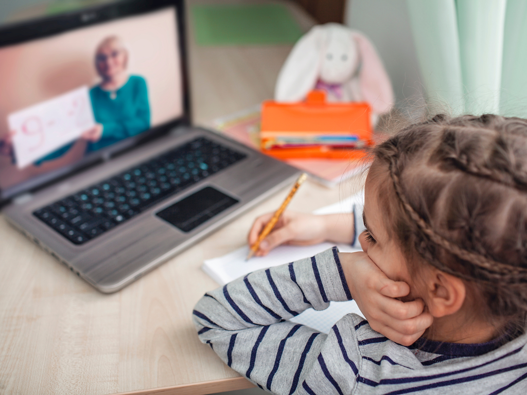 Girl online learning