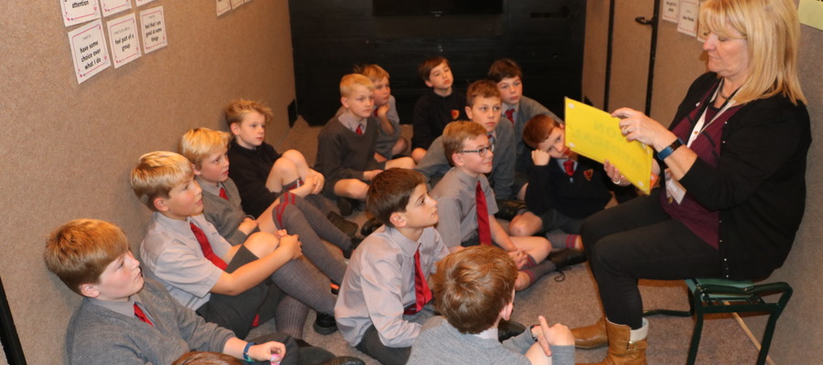 Year 5 boys on the bus