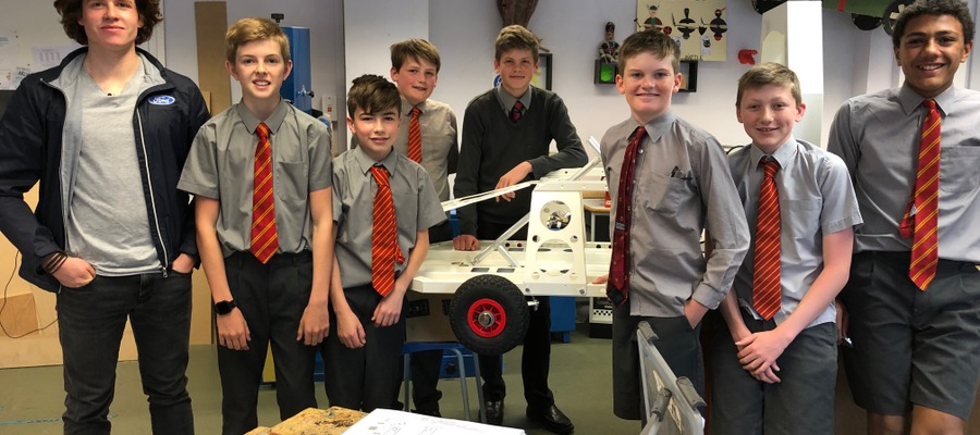 Tom Williams with members of Year 8