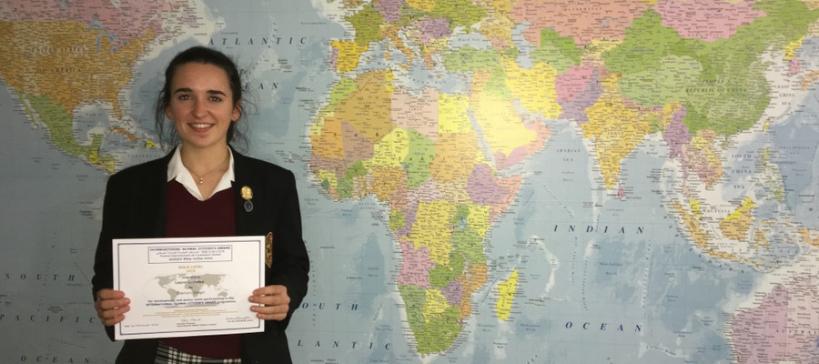 Oakham School student, Laura Crowley, winner of the Gold International Global Citizen’s award
