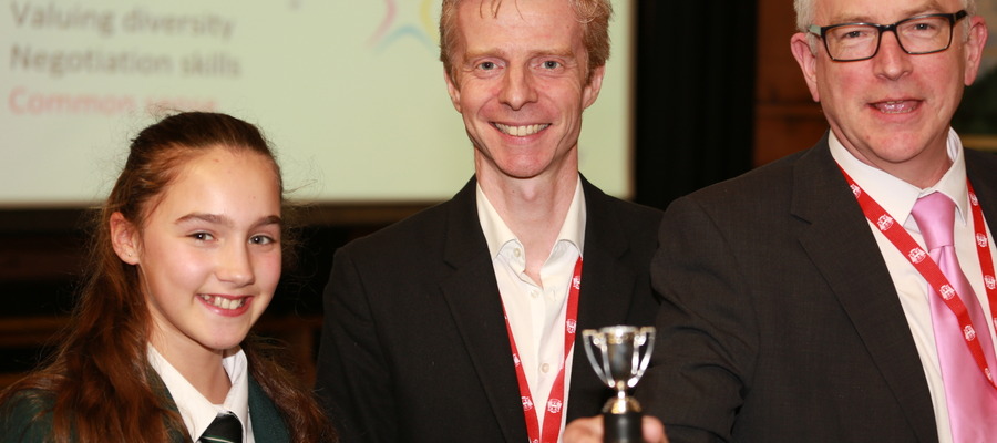 Ian Hepburn, Transformation Director at Mars Wrigley, and Marcus Cherrill, Director of I Can Teach Ltd., present the award for ‘Most Promising Leader’