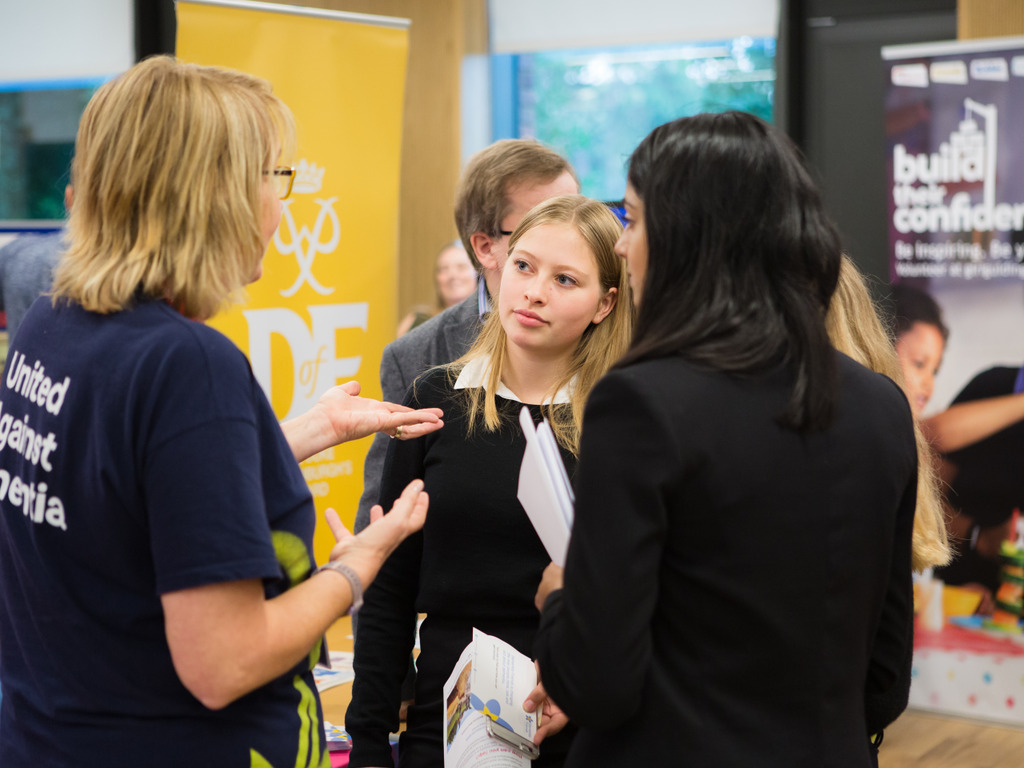 Reigate Grammar School Sixth Formers at last week's Volunteering Fair