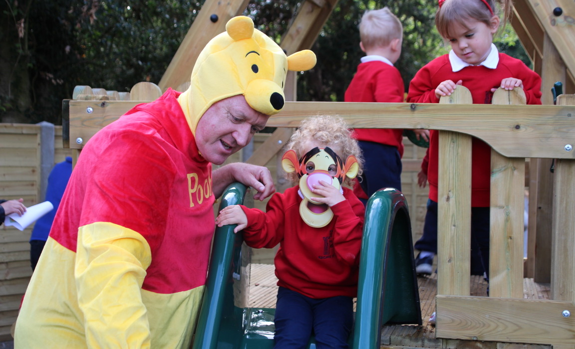 Winnie the Pooh Opens RSM's new Early Years Garden