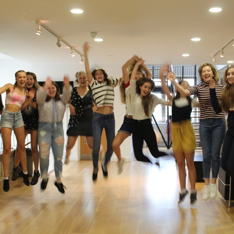 Girls Celebrating Results