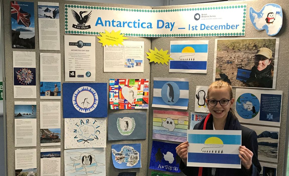 Stamford High School flag goes to Antarctica