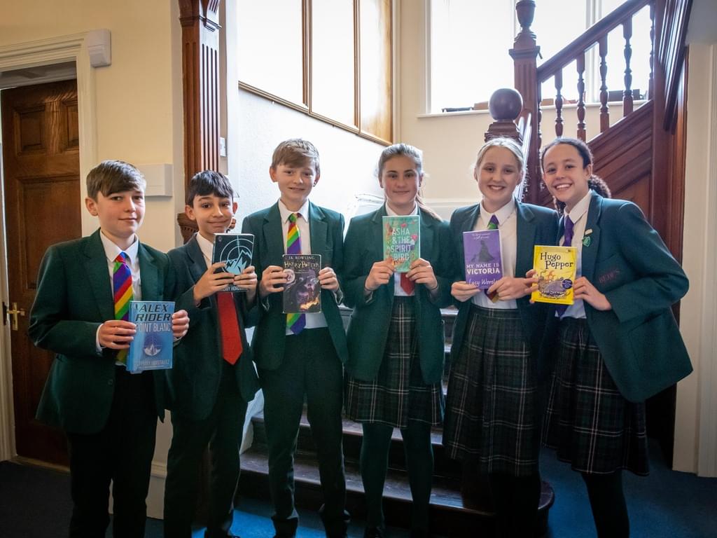 Bede’s Prep pupils pictured with their favourite books on World Book Day 2020
