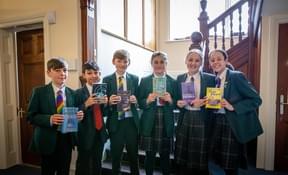 Bede’s Prep pupils pictured with their favourite books on World Book Day 2020