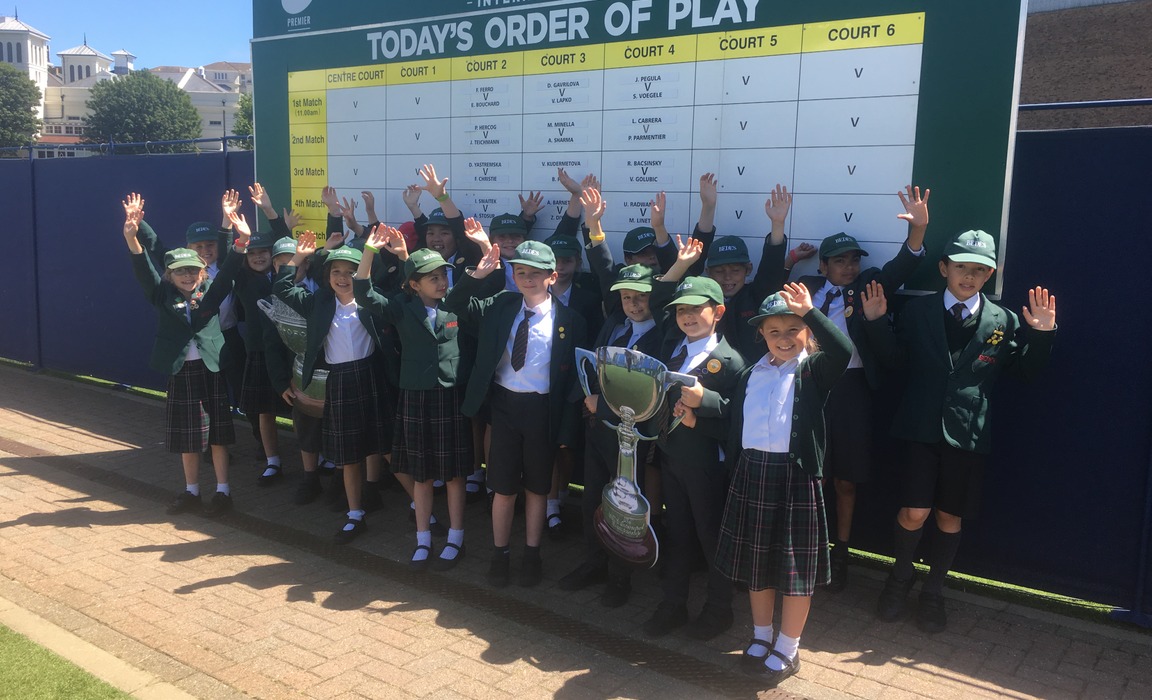 Bede’s Prep pupils at The Nature Valley International Tennis tournament at Devonshire Park