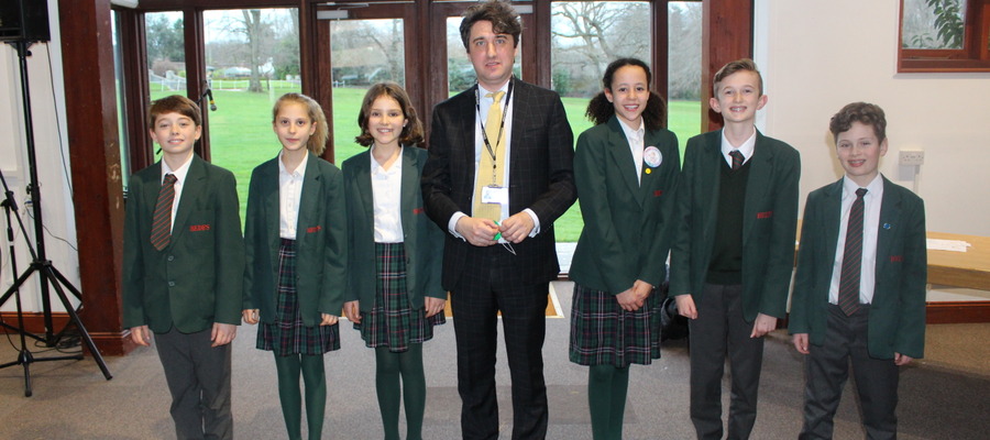 Bede’s Prep Year 7 pupils with Nicholas Abrams, Head of STEM at Bede’s