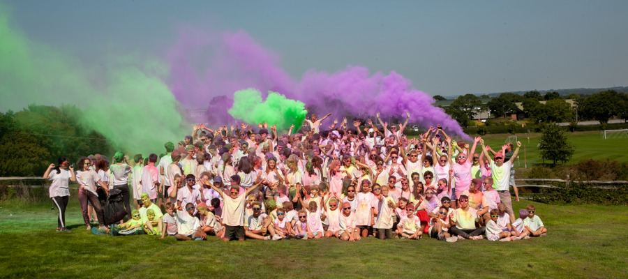 Bede’s pupils enjoying the school’s Colour Run (1)