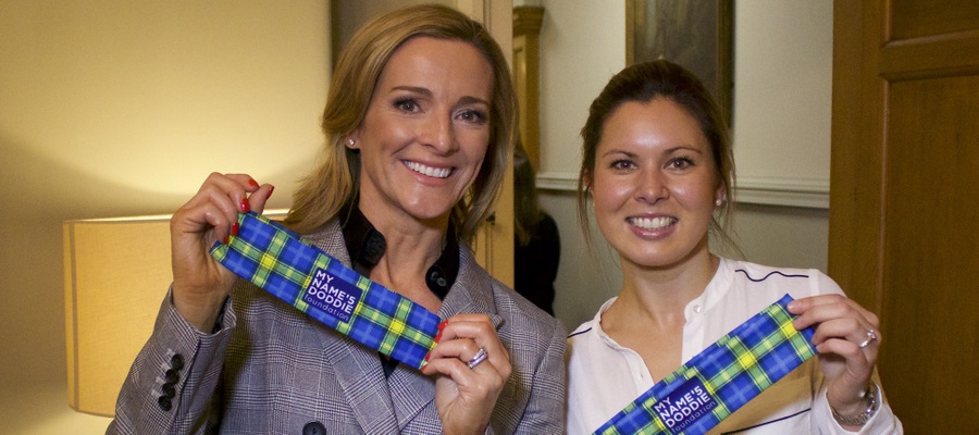 Gabby Logan and Mel Benson re Doddie Weir Foundation fund raising event at St George's School