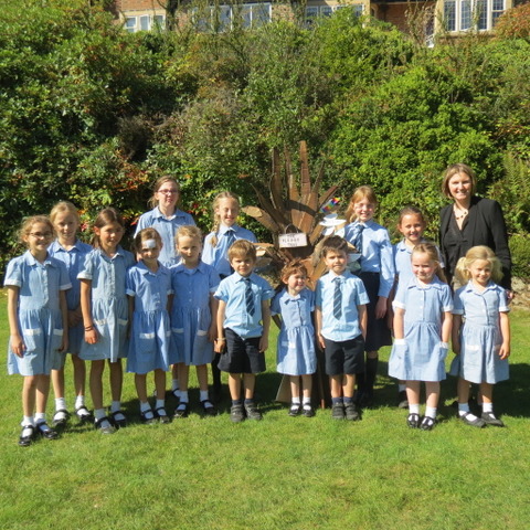 The Eco Monitors with Mrs Kay Goldsworthy, Head Teacher of St Ives School