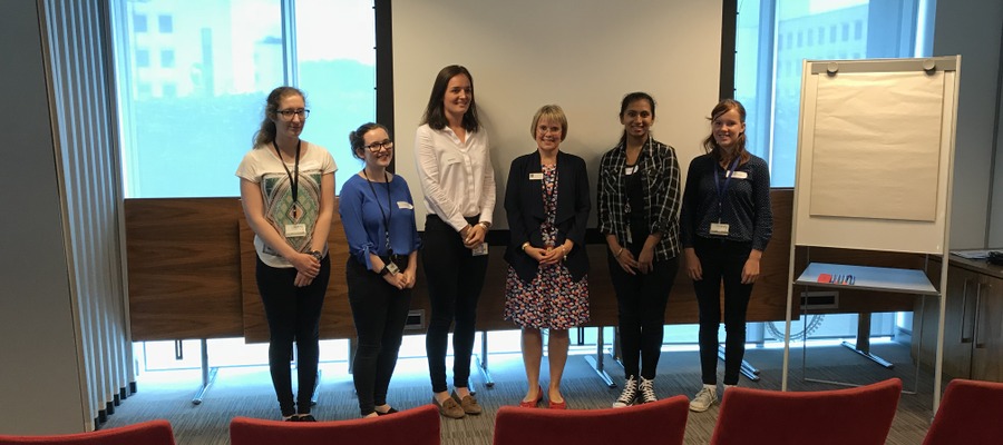 Jessica Lyon (third on the left with St Margaret's head teacher Anna Tomlinson and participants in the school's recent Women in Engineering Conference
