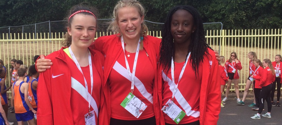 Maddie (left) at this summer’s English Schools’ National Championships