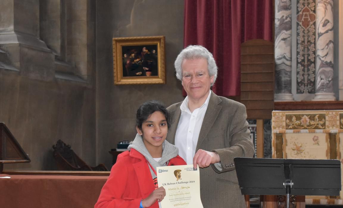 Aleeza receiving her certificate at Hereford College.