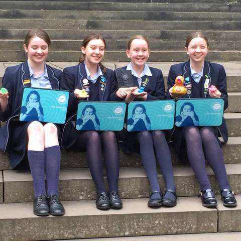 The winning team (from L to R Laura Ferguson, Angelina Paz-King, Hattie Simpson and Alexa Wolff