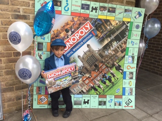 Giant Monopoly board for Upton House School children.