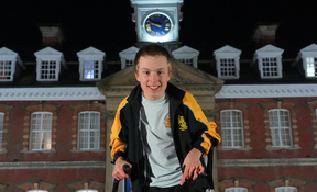 David Lofthouse in front of Wellington College landscape