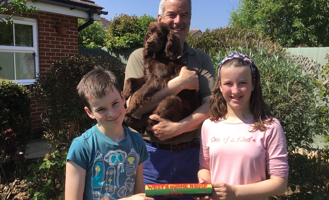 Pupils and parents made their own batons for the Westbourne House Home Run